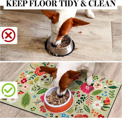 Dog Food Mats for Floors, Absorbent Dog Bowl Mat for Food and Water Dispenser Mat, Quick Dry Cat Food Mat Pet Supplies