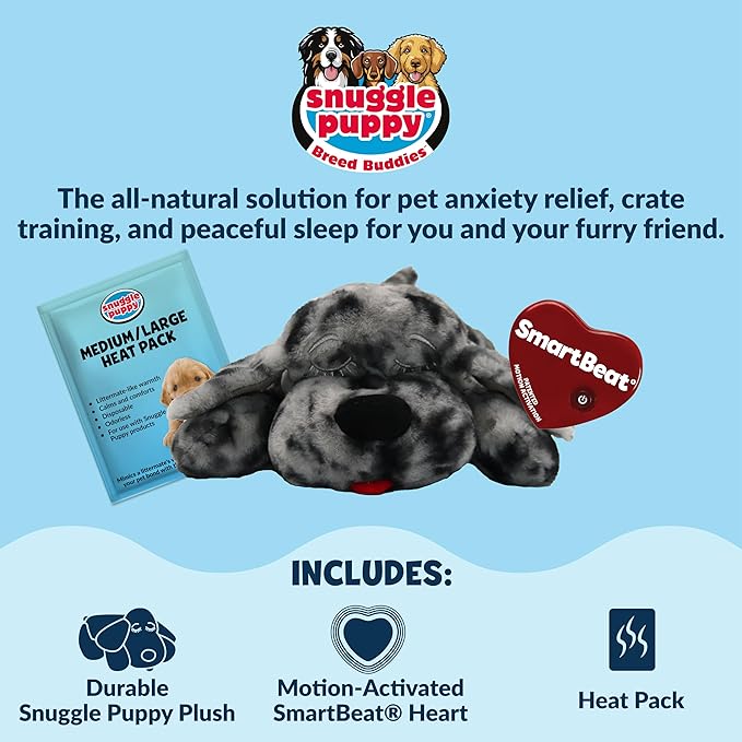Snuggle Puppy Original Toys - Heartbeat Puppy for Dogs - Pet Anxiety Relief and Calming Aid - Comfort Dog Toys for Behavioral Training