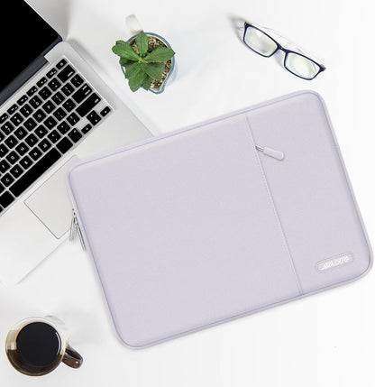 MOSISO Laptop Case 13.3 inch, 13-13.3 inch Laptop Sleeve Compatible with MacBook Air/Pro 13/Pro 14 M5 M4 M3 M2 M1, HP Dell ASUS Lenovo,Polyester Vertical Computer Sleeve Bag with Pocket, Dusty Lilac