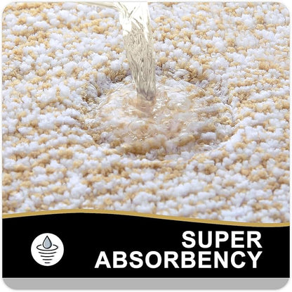 OLANLY Bathroom Rugs 30x20, Extra Soft and Absorbent Microfiber Bath Mat, Non-Slip, Machine Washable, Quick Dry Shaggy Bath Carpet, Suitable for Bathroom Floor, Tub, Shower (Medium, Light Beige)