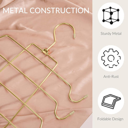 ZEDODIER Tank Top Hanger Space Saving, Bra Hangers for Closet Organizer, Hanging Bra Organizer Tank Tops Holder with 8 Hooks, Metal Closet Organizers and Storage Small Space Solutions, Gold