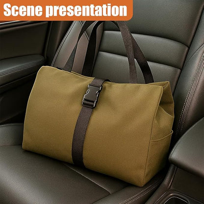YoRise Car Seat Organizer, Oxford Cloth Roll Up Tool Bag With 5 Zipper Pockets, Hanging Back Seat Car Organizer, Portable Waterproof Vehicle Storage Accessories for Cars, Trucks, SUVs (Khaki)