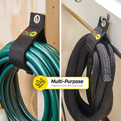 Heavy-Duty Wrap-It Storage Straps, 22" (2 Pack) - Hook and Loop Organizer Hanger for Extension Cords, Cables, Hoses, Rope and More for Garage, Home, Shop, Boat and RV Organization