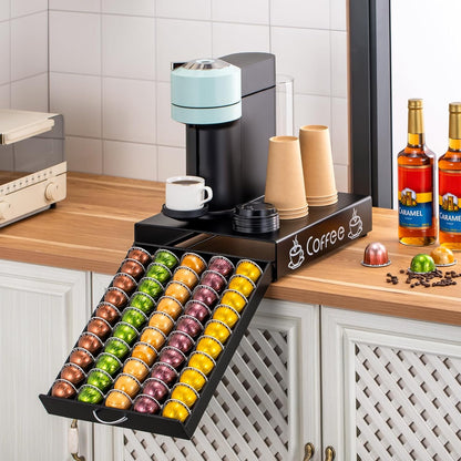 Rice rat Nespresso Pod Holder Pod Drawer Cabinet Pod Storage Rack For Counter,13'' Wide by 16.5'' Deep by 3.5'' High (50 Pods)