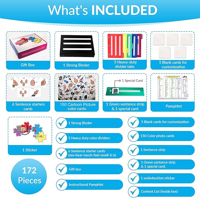 Visual Communication Book, 162 ASD Photo Picture Cards: Autism Language