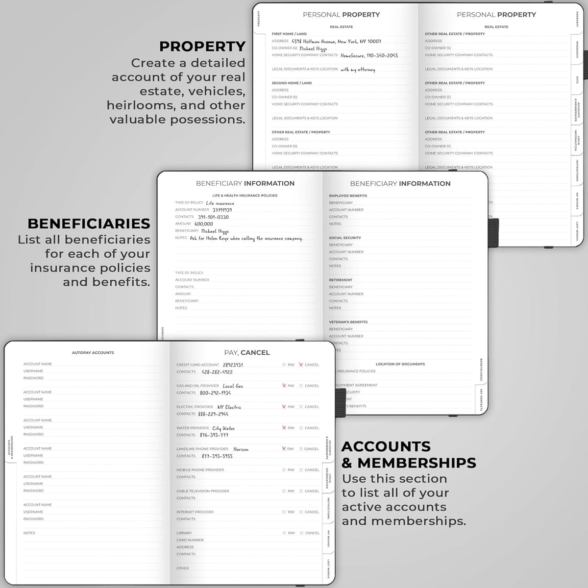Clever Fox End of Life Planner – Final Arrangements Organizer for Beneficiary, Will Preparation, Last Wishes & Funeral Planning, A5 (Black)