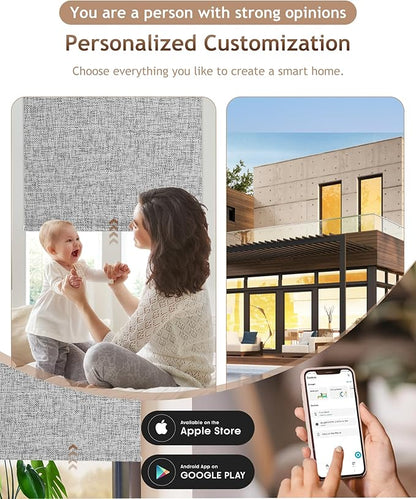 Kincmo Motorized Blinds with Remote, 100% Blackout Motorized Roller Shades Work