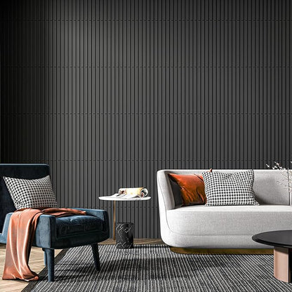 Art3d Slat Wall Panel, 3D Fluted Textured Panel 12-Tile 19.7 x 19.7in.