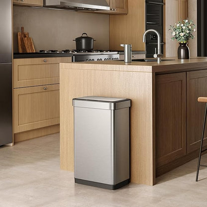 EKO EcoNova 13.2 Gallon/ 50L Automatic Sensor Kitchen Trash Can, Stainless
