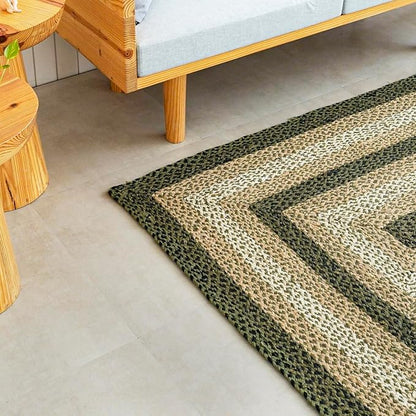 Traditional Jute Braided Rug, Rustic Country Décor for Kitchen, Living Room, Dining Room, Bedroom, Meadow, 6'X9'