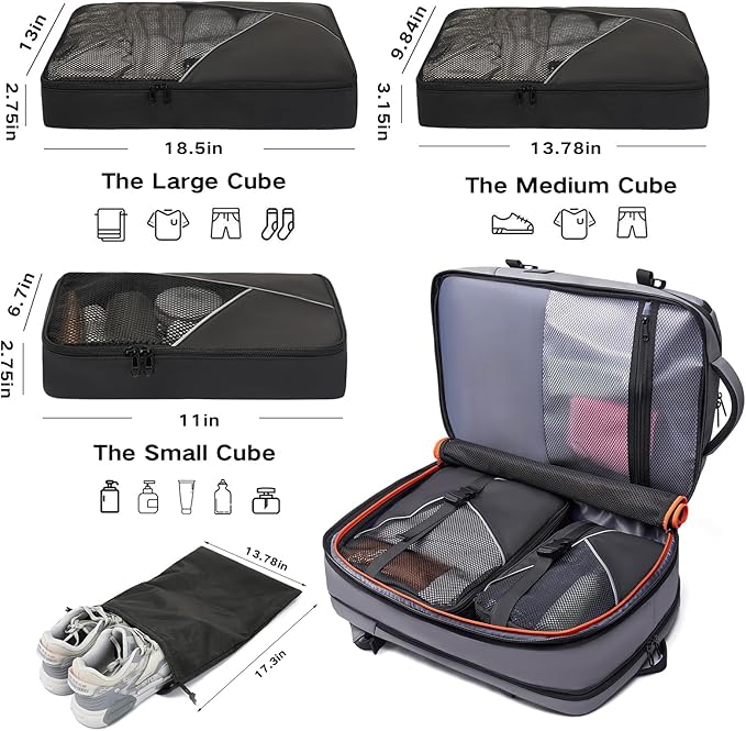Laptop Backpack for Women, 50L Carry On Backpack Men, Expandable Flight