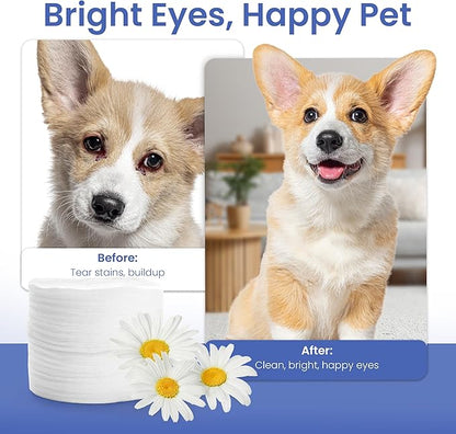 AKC Pet Eye Wipes for Dogs & Cats – Tear Stain Remover & Eye Discharge Cleaner – Hypoallergenic Grooming Wipes, 100 Count (Coconut Scent) AKC 3 * 3" PET Eye Wipes Coconut Scent 100 Count