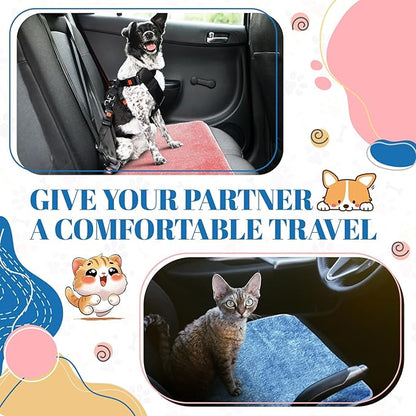 Drydiet 4 Pcs Pet Carrier Pad Travel Pet Reversible Dog Mat Replacement Liners for Travel Dog Bed Pad Washable Plush Double Sided Bed Mat for Cat Kennel Crate(Colorful,17 x 11 Inch)