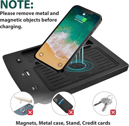 KEWISAUTO Wireless Charger for Honda Accord 2018 2019 2020 2021 2022 Accessories, Fast Charging Charger USB-A USB-C Wireless Charger, Phone Pad Charger