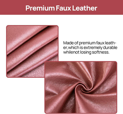 Teniux Remote Control Holder Faux Leather Armrest Organizer with 6 Pockets for Recliner Couch Sofa, Armchair Caddy for Smart Phone, Book, Magazines, Ipad, Remotes (Rose Wine)