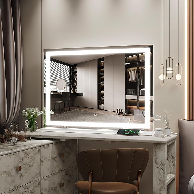 ROLOVE Vanity Mirror with Lights, LED Makeup Mirror, USB Charging Port