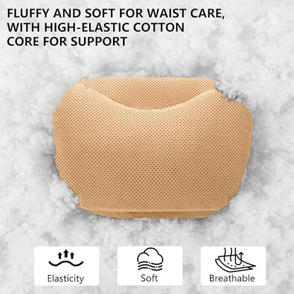 Car Lumbar Support Pillow, Soft Suede Back Support Pillow, Back Pain Relief Improve Posture, Lumbar Support Pillow for Car,Office, Driving, Traveling (Palomino Brown)