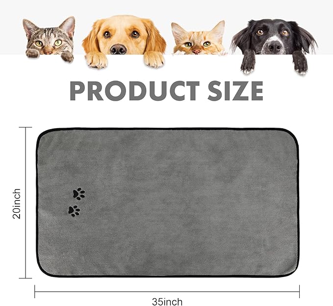 Wipela 3Pieces Microfiber Pet Bath Towel Dog Towel.Dog Towel Soft Absorbent Drying for Small Medium Large Dogs and Cats with Great for Bathing and Grooming (35 x 20 Inch 3 Colors)