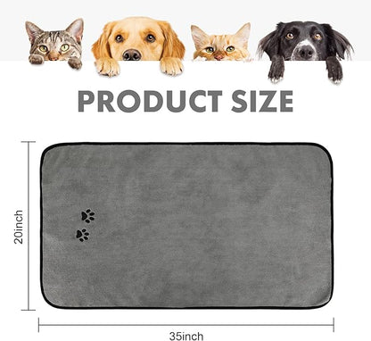 Wipela 3Pieces Microfiber Pet Bath Towel Dog Towel.Dog Towel Soft Absorbent Drying for Small Medium Large Dogs and Cats with Great for Bathing and Grooming (35 x 20 Inch 3 Colors)