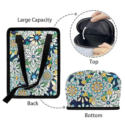 Mandala Floral Car Trash Can Easy to Install Car Trash Bag Hanging Lightweight Car Garbage Cans Interior Accessories for Most Cars SUV Truck Sedan