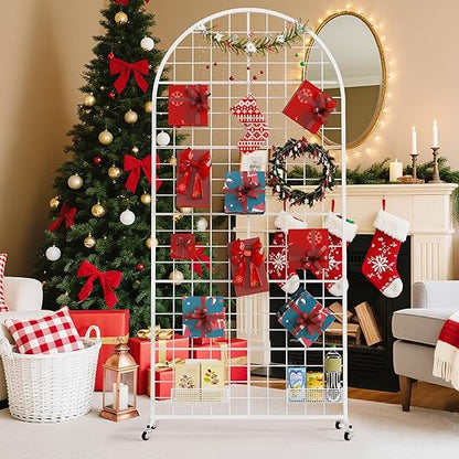 VGMiu Grid Wall Panel 1PCS Display Stand 2.6' x 5.8' FT White Grid Wall Panels