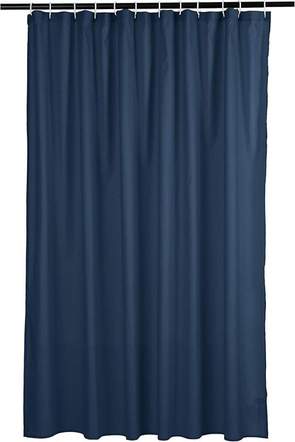 Amazon Basics Waffle Weave Shower Curtain, 72" x 72", Navy Blue