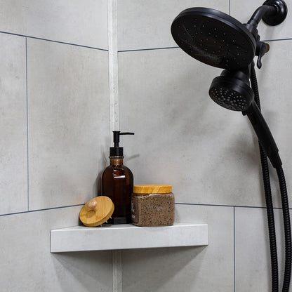 Palisade Vinyl Waterproof Corner Shower Shelf in Wintry Mix