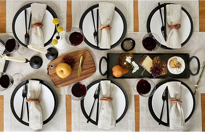 Solino Home Linen Cloth Placemats Set of 6-100% Pure Linen Hemstitch Light Natural Placemats 14 x 19 Inch - Classic Hemstitch Table Place Mats for Spring, Easter