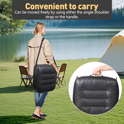Booster Car Seat Cushion, Thick Leather Car Seat Cushion Pad for Adult to Raise Height, Portable Backless Car Seat Pillow with Handle for Trucks Driving, Suvs, Office Chairs, Wheelchairs (Gray)