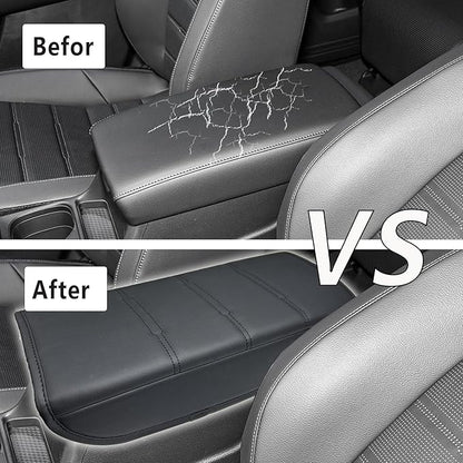Center Console Pad Armrest Box Cover for Honda 2025 2024 2023 CRV LX EX EXL Sport Hybrid Sport Touring,Black Leather Protector Accessories for CR-V 2023 2024（Black line）