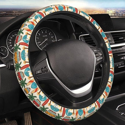 Hawaiian Decorations Universal Fit Steering Wheel Cover for Car, Truck, and SUV, Durable Steering Wheel Protection