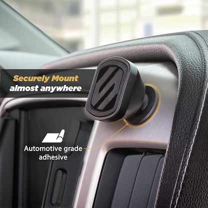 Scosche MMDSD-RP MagicMount™ Select Mini Magnetic Car Phone Holder - Strong Magnet Mount for iPhone and Android - Secure Magnetic Cell Phone Mount for Car Dash - Universal 360° Mobile Cellphone Holder