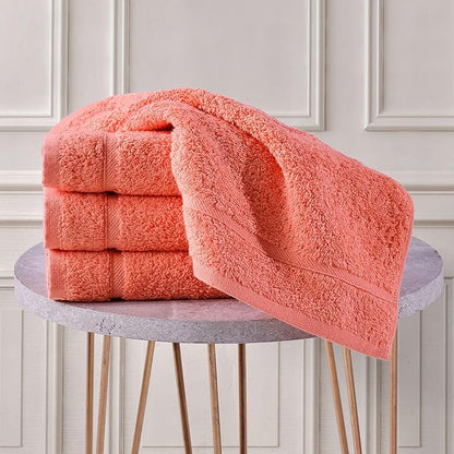 Hawmam Linen Luxury Cotton Washcloths 13x13 Inch - Large Hotel Spa Bathroom Face Towel | 12 Pack | Coral Orange