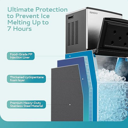 EUHOMY Commercial Ice Maker Machine, 450 lbs/24H Industrial Ice Machine