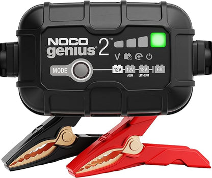NOCO GENIUS2: 2A 6V/12V Smart Battery Charger – Automatic Maintainer, Trickle