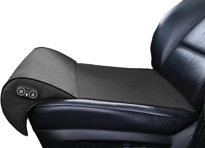 JUPENG Car Seat Leg Extender with Heat & Massage, USB Powered Multi-Level Memory Foam Under Thigh Leg Support Cushion for Driver Seat, Office Chair & Travel, Universal Comfort Pad (Black)