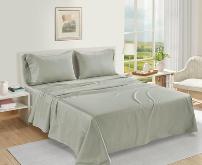 LANE LINEN Pillow Case Covers King Set of 2 100% Egyptian Cotton Sateen Soft Cool & Smooth 1000 Thread Count Cases - Mineral