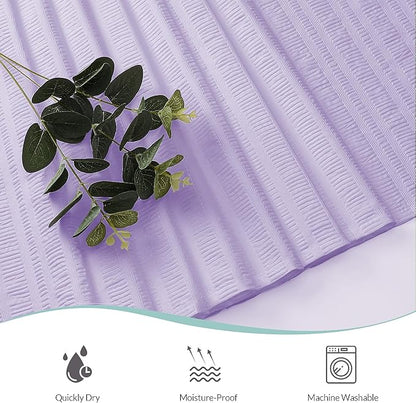 Aiyufeng Light Purple Shower Curtain for Bathroom, Embossed Textured Fabric Shower Curtain for Bathroom - Soft Cloth & Hotel Spa, Machine Washable, 72X84, Light Purple