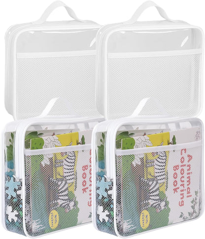 Large Kids Toy Storage Bag - Durable Waterproof Foldable Organizer, Portable Playroom Cleanup Solution for Toys, Books, Art Supplies (Eco-Friendly Material, White