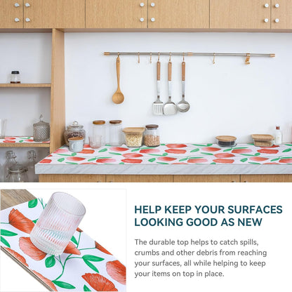 2 Rolls 12" W x 120" L Floral Drawer and Shelf Liner for Cabinets, Non-Adhesive Strong Grip Non-Slip Flower Shelf Cabinet Kitchen Shelf Liners for Kitchen Cabinets