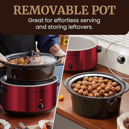 Elite Gourmet MST-900RXT# Electric Ceramic XL Jumbo Slow Cooker, Adjustable Temp