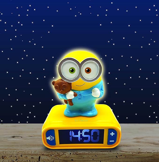 LEXiBOOK - Minions - Bob Digital Alarm Clock - Snooze Function - Minions Sound