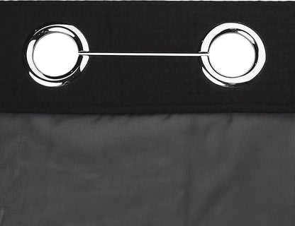 River Dream Black Fabric Shower Curtain Set, Cotton Blend, Waffle Weave, with Snap in Replacement Liner，54 x 80 inches