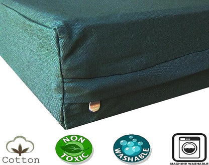 Dogbed4less Orthopedic Gel Infused Memory Foam Dog Bed, Waterproof Liner with Durable Canvas Cover + Bonus Microsude Antislip Duvet, 37X27X4 Inches