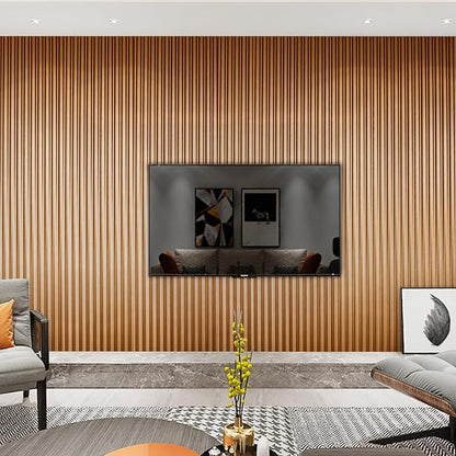 Art3dwallpanels Slat Wall Paneling, 8 Pack Wavy Grain Panel Wall Slats