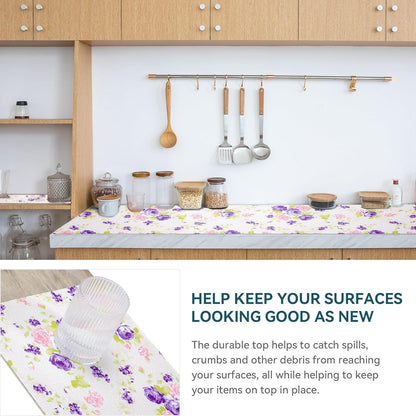 12" W x 120" L Floral Drawer and Shelf Liner for Cabinets, Non-Adhesive Strong Grip Non-Slip Flower Shelf Cabinet Kitchen Shelf Liners for Kitchen Cabinets