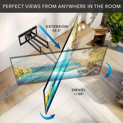 Mount-It! Long Arm Full Motion TV Wall Mount, Extra Long 42.5-Inch Extension