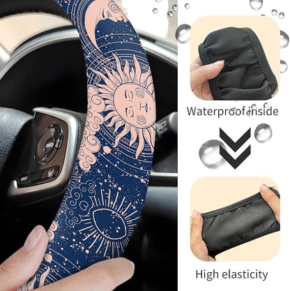 Car Steering Wheel Cover, Universal 15 Inch Neoprene Non-Slip Steering Wheel Covers, Funny Car Accessories for Women Men Fit Auto, Suvs, Truck Cute Blue Magic Universe