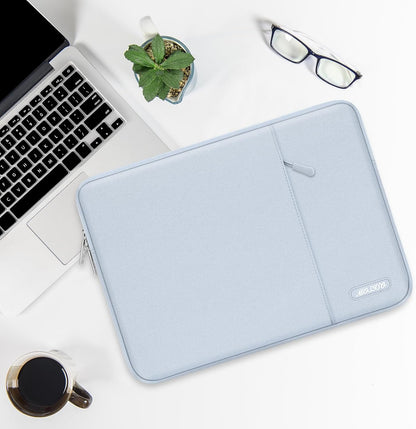 MOSISO Laptop Case 13 inch, 13 inch Laptop Sleeve Compatible with MacBook Air M4 M3 M2 M1 2025-2018 / Pro M2 M1 2025-2016, Polyester Vertical Computer Sleeve Bag with Pocket, Baby Blue