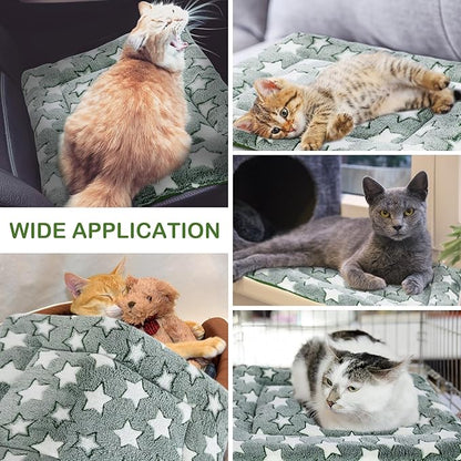 VitalCozy 4 Pcs Winter Dog Crate Pads, Ultra Soft Warm Washable Dog Cat Bed Mat for Pet Crate Comfortable Replaceable Reversible Kennel Pad for Small, Medium, Large Dogs (20 x 30 x 1.6 Inch,Green)